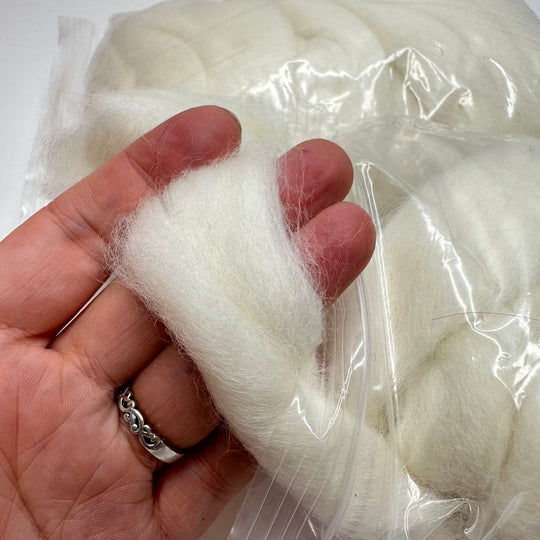 Wool Roving Pack Yarn - Cream/White - 2 Pack