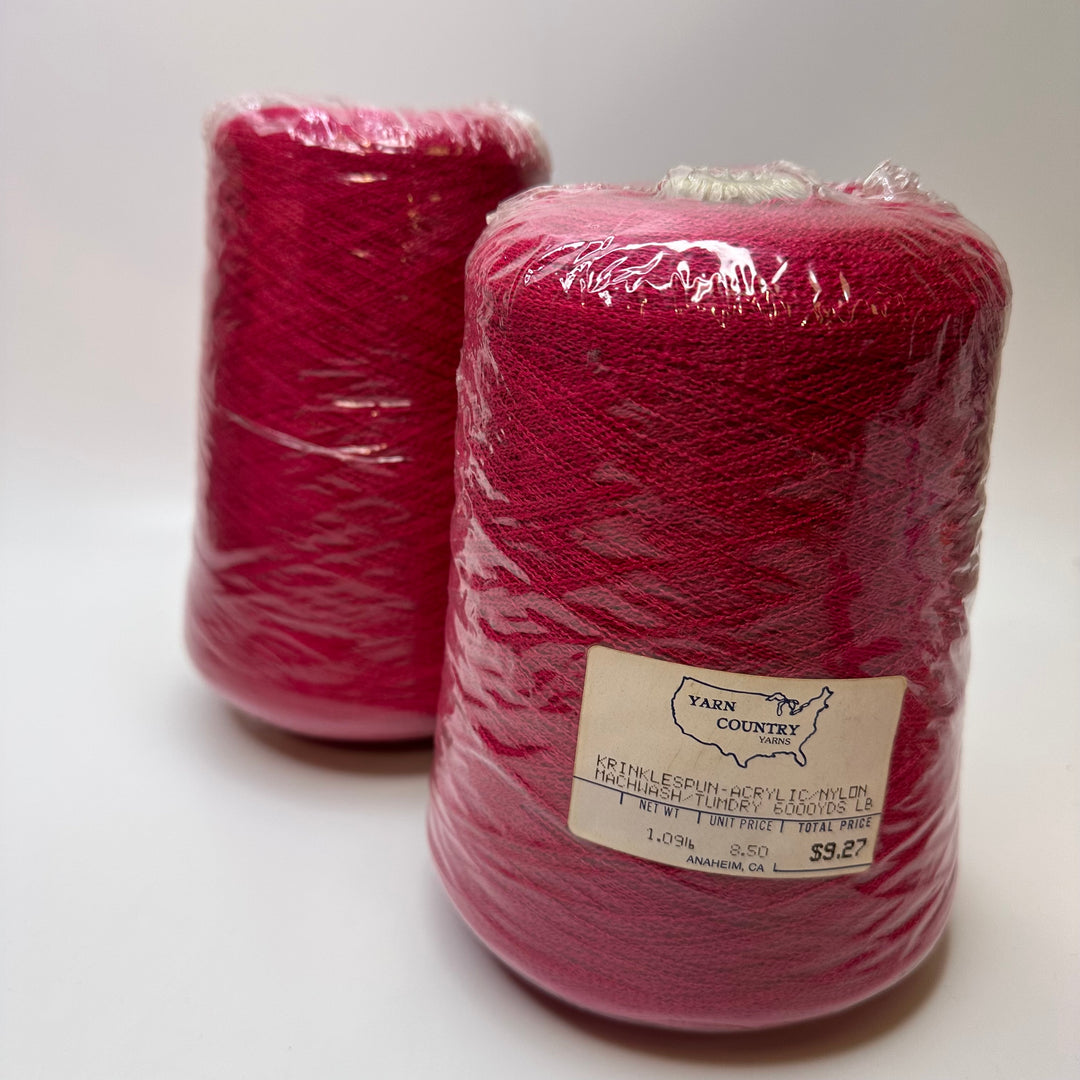 Crinkle Spun Yarn - Dark Pink - 2 Pack