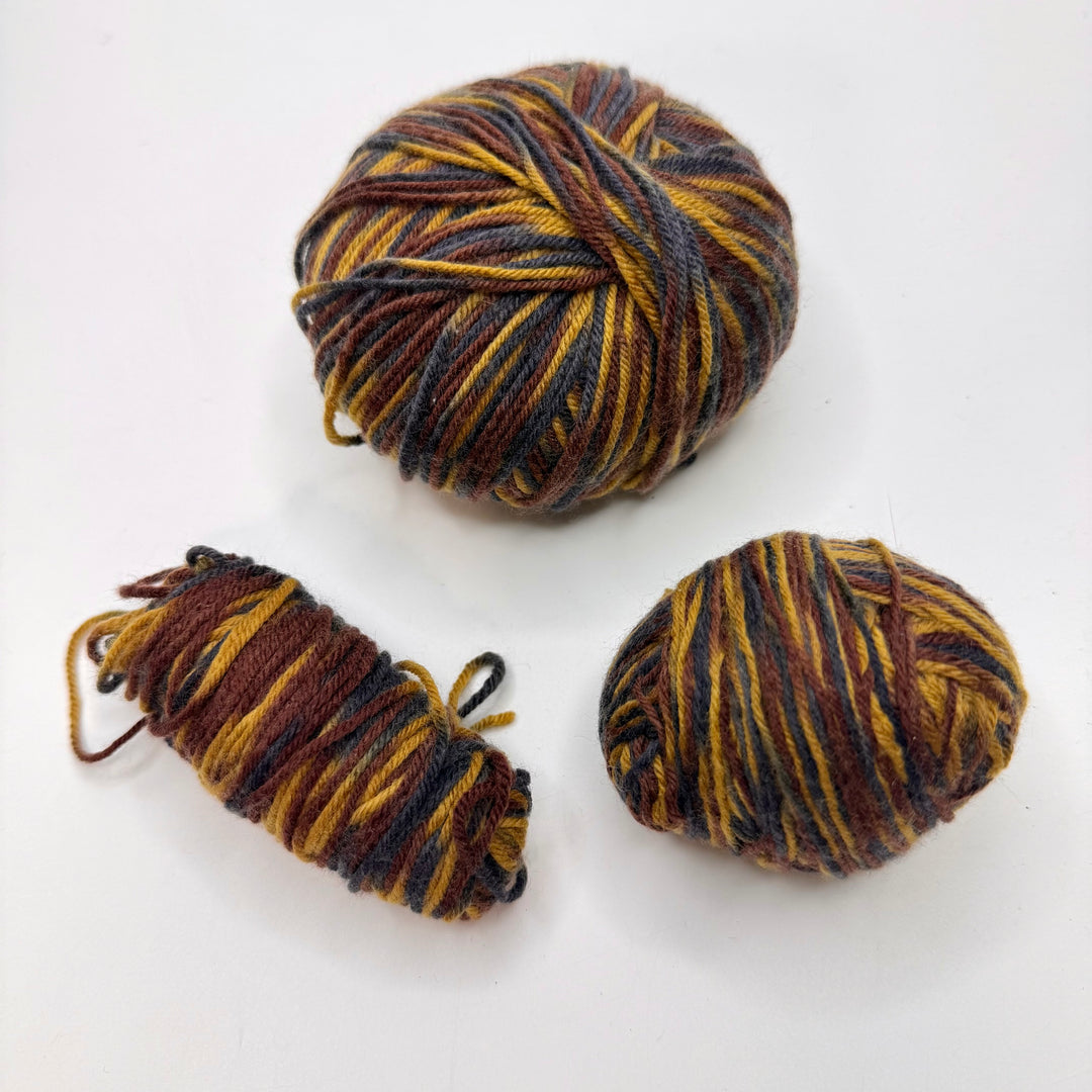 Acrylic Yarn - Brown/Beige - 3 Pack
