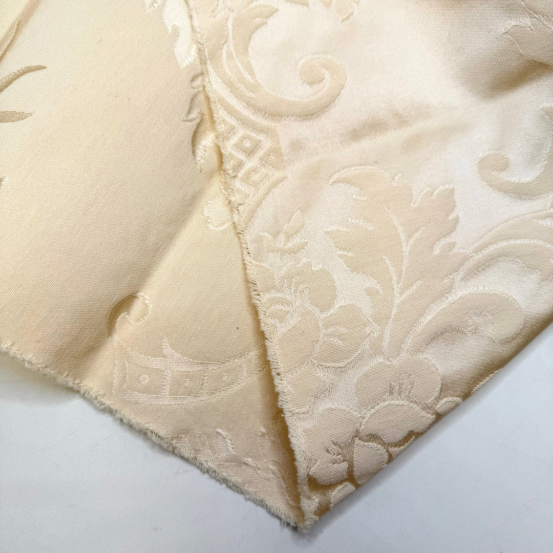 A Bag For Every Occasion - Brocade Cotton Blend Woven - Cream Floral - 4M Bundle - True Deadstock fabric Fabric by private - Sustainable Textile | FABCYCLE