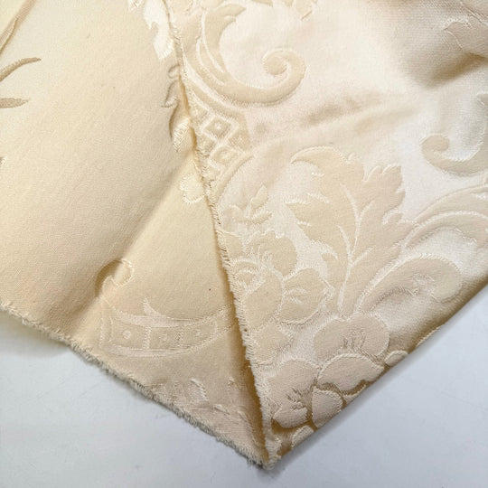A Bag For Every Occasion - Brocade Cotton Blend Woven - Cream Floral - 4M Bundle - True Deadstock fabric Fabric by private - Sustainable Textile | FABCYCLE