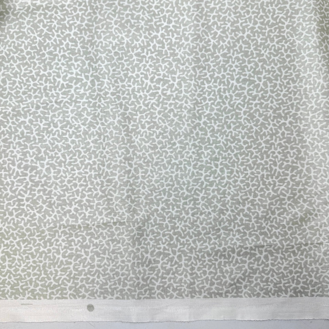 A Bag For My Trinkets - Fire Retardent Cotton Woven - White/Grey Green Abstract - 2.3M Bundle - True Deadstock fabric Fabric by private - Sustainable Textile | FABCYCLE