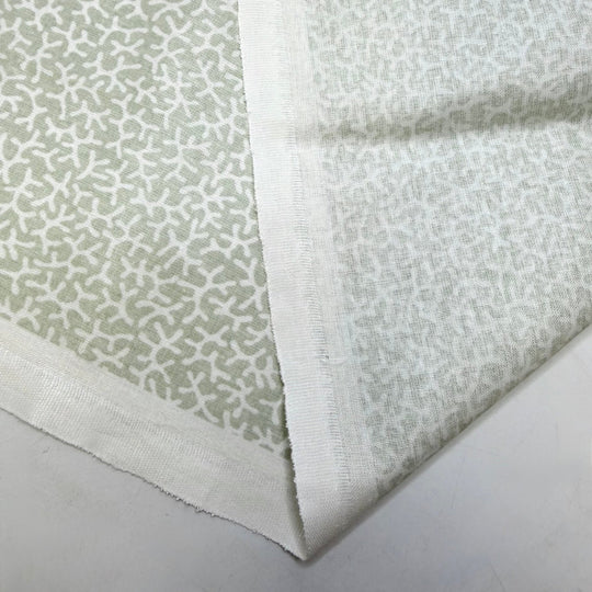 A Bag For My Trinkets - Fire Retardent Cotton Woven - White/Grey Green Abstract - 2.3M Bundle - True Deadstock fabric Fabric by private - Sustainable Textile | FABCYCLE