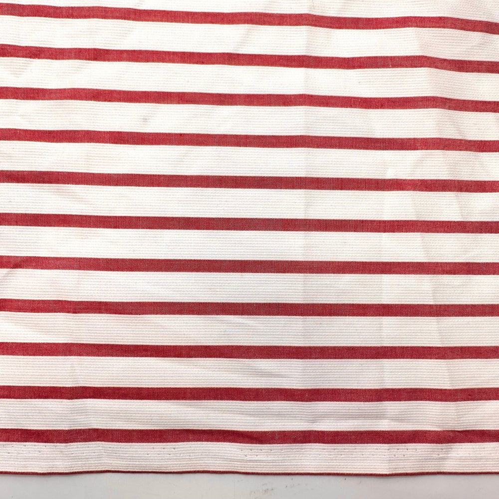 A Candy Cane From The 80s - Vintage Cotton/Poly Woven - White/Red Stripes - 2M Bundle - True Deadstock fabric Fabric by private - Sustainable Textile | FABCYCLE