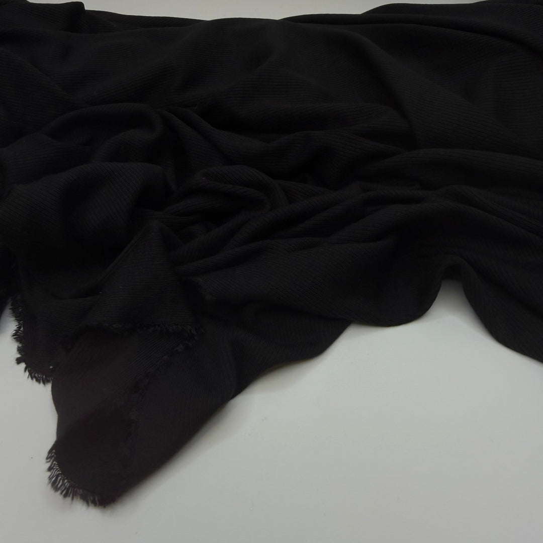 A Classic - Rib Knit Modal Blend Knit - Black - 2M Bundle - True Deadstock fabric Fabric by private - Sustainable Textile | FABCYCLE