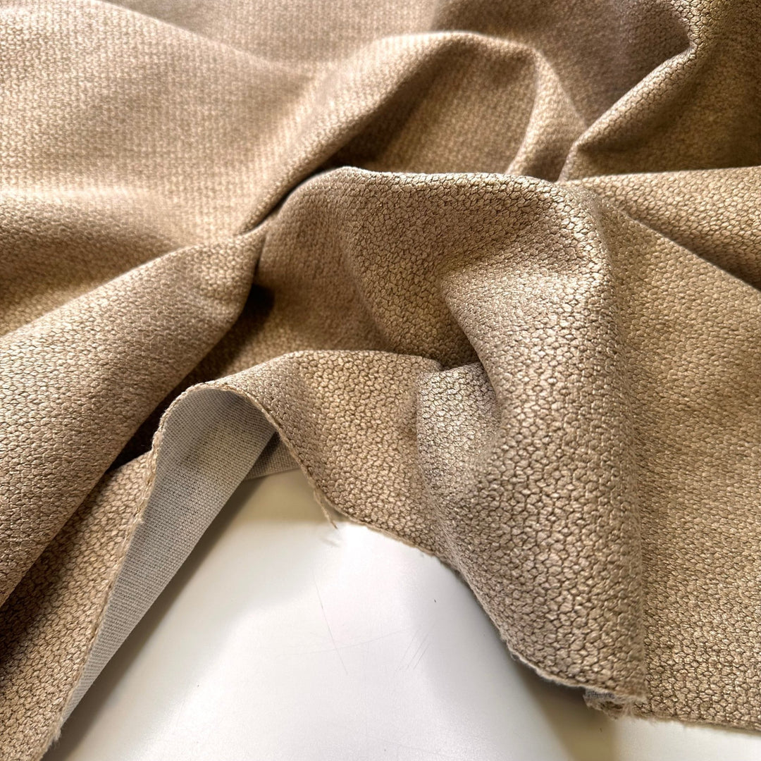A Cottage Is Always Very Snug - Interfacing Backing Poly/Acrylic Woven - Light Beige/Gold - Bundles - True Deadstock fabric Fabric by private - Sustainable Textile | FABCYCLE