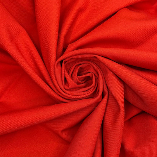 A Fake Noodle Is An Impasta - Twill Weave Wool Woven - Red - 1.8M Bundle - True Deadstock fabric Fabric by private - Sustainable Textile | FABCYCLE