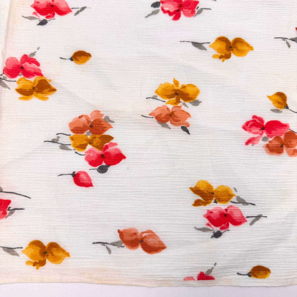 A Fun Night Out - Crinkle Cotton Woven - Light Cream Multi Floral - 0.95M Bundle - True Deadstock fabric Fabric by private - Sustainable Textile | FABCYCLE