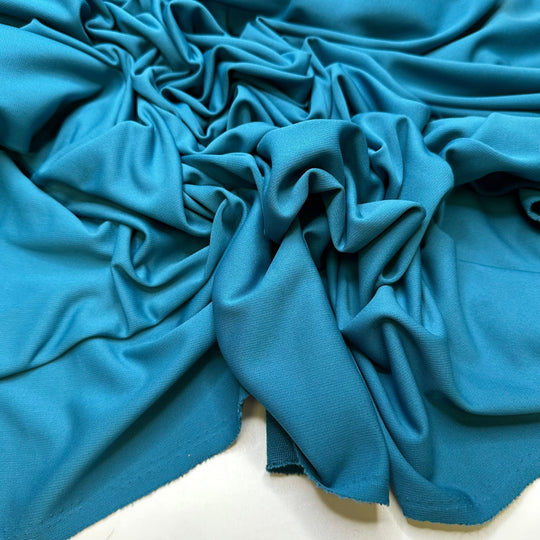 A Lake Around Every Corner - Polyester Blend Knit - Teal - 2M Bundle - True Deadstock fabric Fabric by private - Sustainable Textile | FABCYCLE
