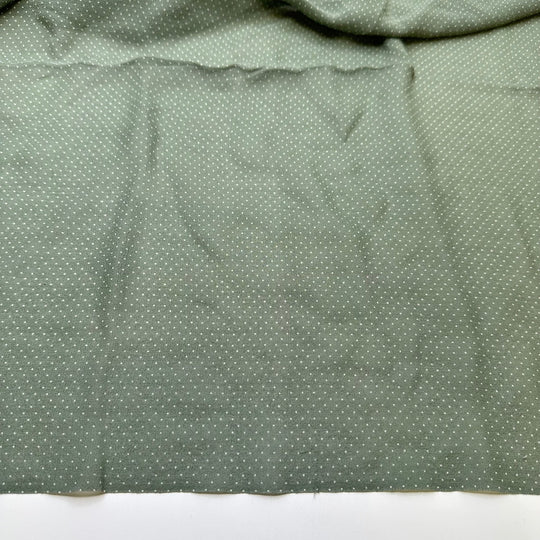 A Pie For Every Occasion - Crepe Silk Woven - Green/White Polka Dots - 2M Bundle - True Deadstock fabric Fabric by private - Sustainable Textile | FABCYCLE