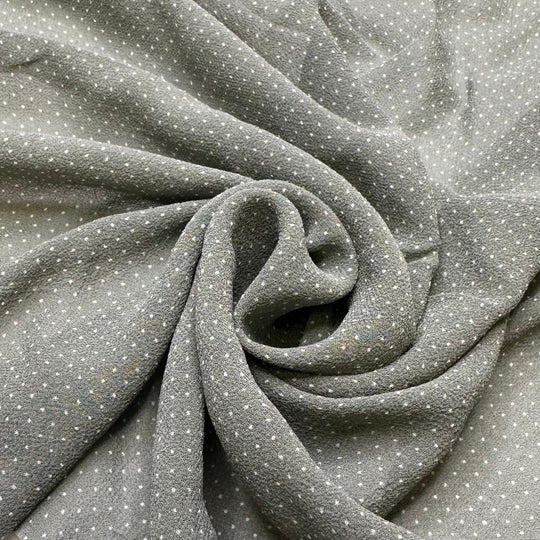 A Pie For Every Occasion - Crepe Silk Woven - Green/White Polka Dots - 2M Bundle - True Deadstock fabric Fabric by private - Sustainable Textile | FABCYCLE
