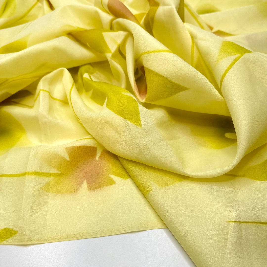 A Quiet Moment In Nature - Polyester Blend Woven - Light Green Multi Floral - 1.25M Bundle - True Deadstock fabric Fabric by private - Sustainable Textile | FABCYCLE