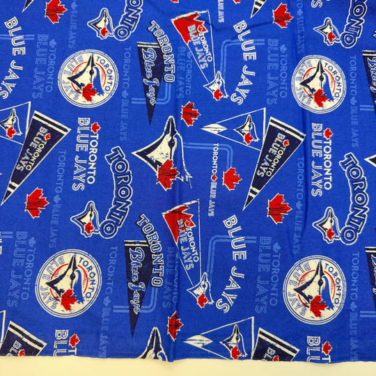 A Quilt For The Team - Cotton Woven - Blue Multi Toronto Blue Jays - 1.2M Bundle - True Deadstock fabric Fabric by private - Sustainable Textile | FABCYCLE
