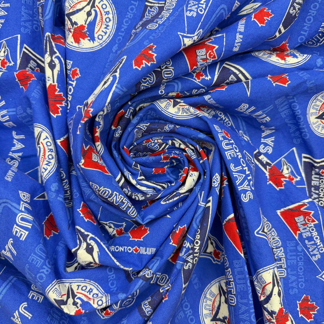 A Quilt For The Team - Cotton Woven - Blue Multi Toronto Blue Jays - 1.2M Bundle - True Deadstock fabric Fabric by private - Sustainable Textile | FABCYCLE