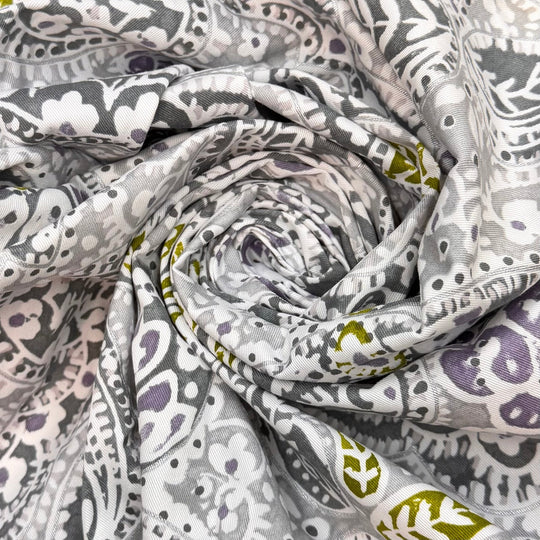 A Room Dedicated To Bags - Cotton/Poly Woven - Grey Multi Floral - 1.7M Bundle - True Deadstock fabric Fabric by private - Sustainable Textile | FABCYCLE