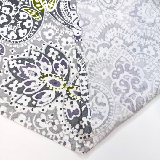 A Room Dedicated To Bags - Cotton/Poly Woven - Grey Multi Floral - 1.7M Bundle - True Deadstock fabric Fabric by private - Sustainable Textile | FABCYCLE