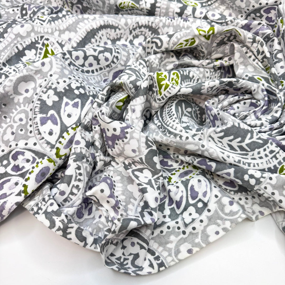 A Room Dedicated To Bags - Cotton/Poly Woven - Grey Multi Floral - 1.7M Bundle - True Deadstock fabric Fabric by private - Sustainable Textile | FABCYCLE