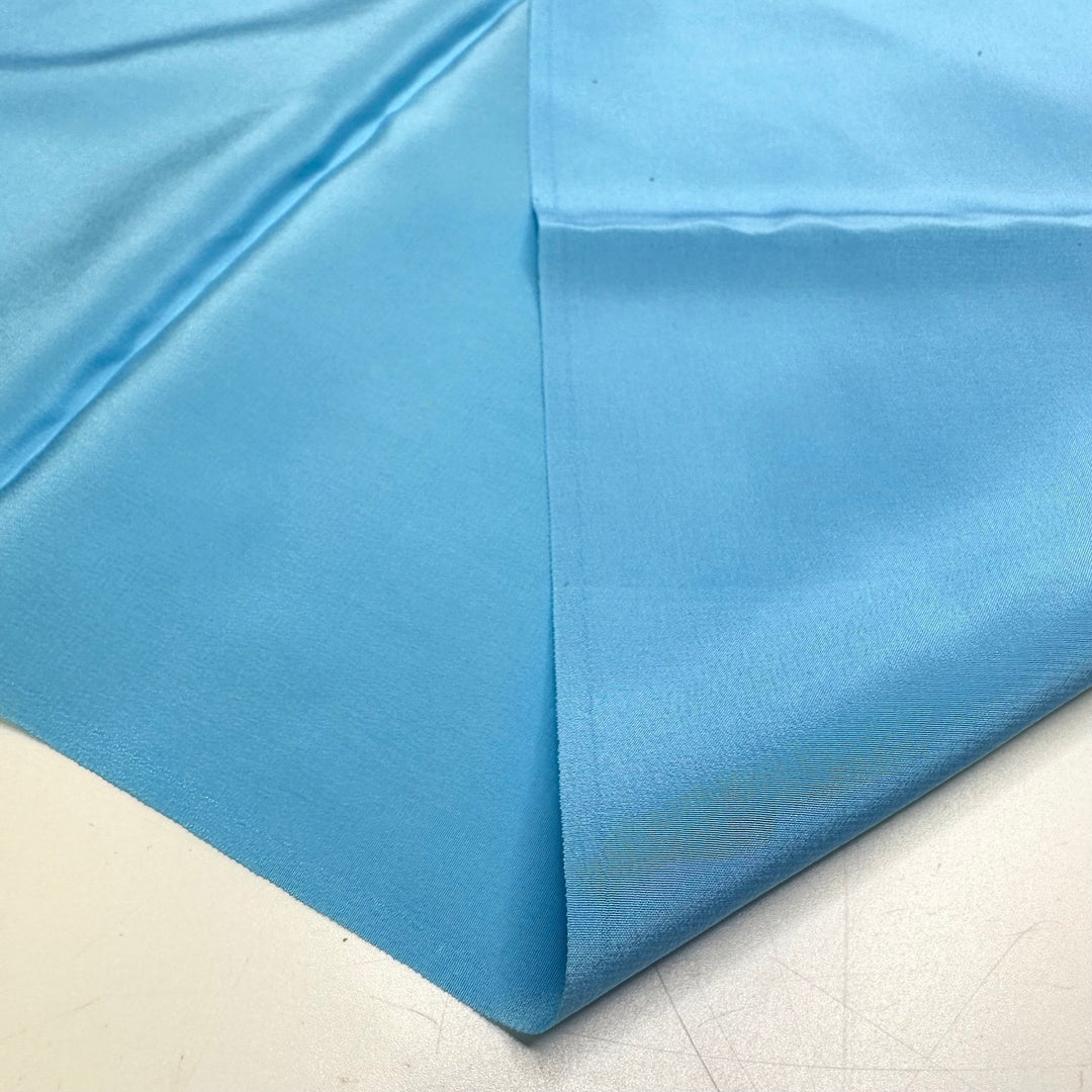 A Sky Painted On The Ceiling - Satin Silk Woven - Light Blue/Rust Orange - 3.6M Bundle - True Deadstock fabric Fabric by private - Sustainable Textile | FABCYCLE
