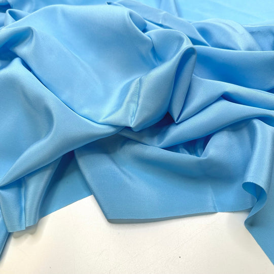 A Sky Painted On The Ceiling - Satin Silk Woven - Light Blue/Rust Orange - 3.6M Bundle - True Deadstock fabric Fabric by private - Sustainable Textile | FABCYCLE