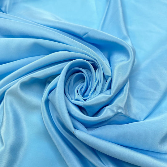 A Sky Painted On The Ceiling - Satin Silk Woven - Light Blue/Rust Orange - 3.6M Bundle - True Deadstock fabric Fabric by private - Sustainable Textile | FABCYCLE