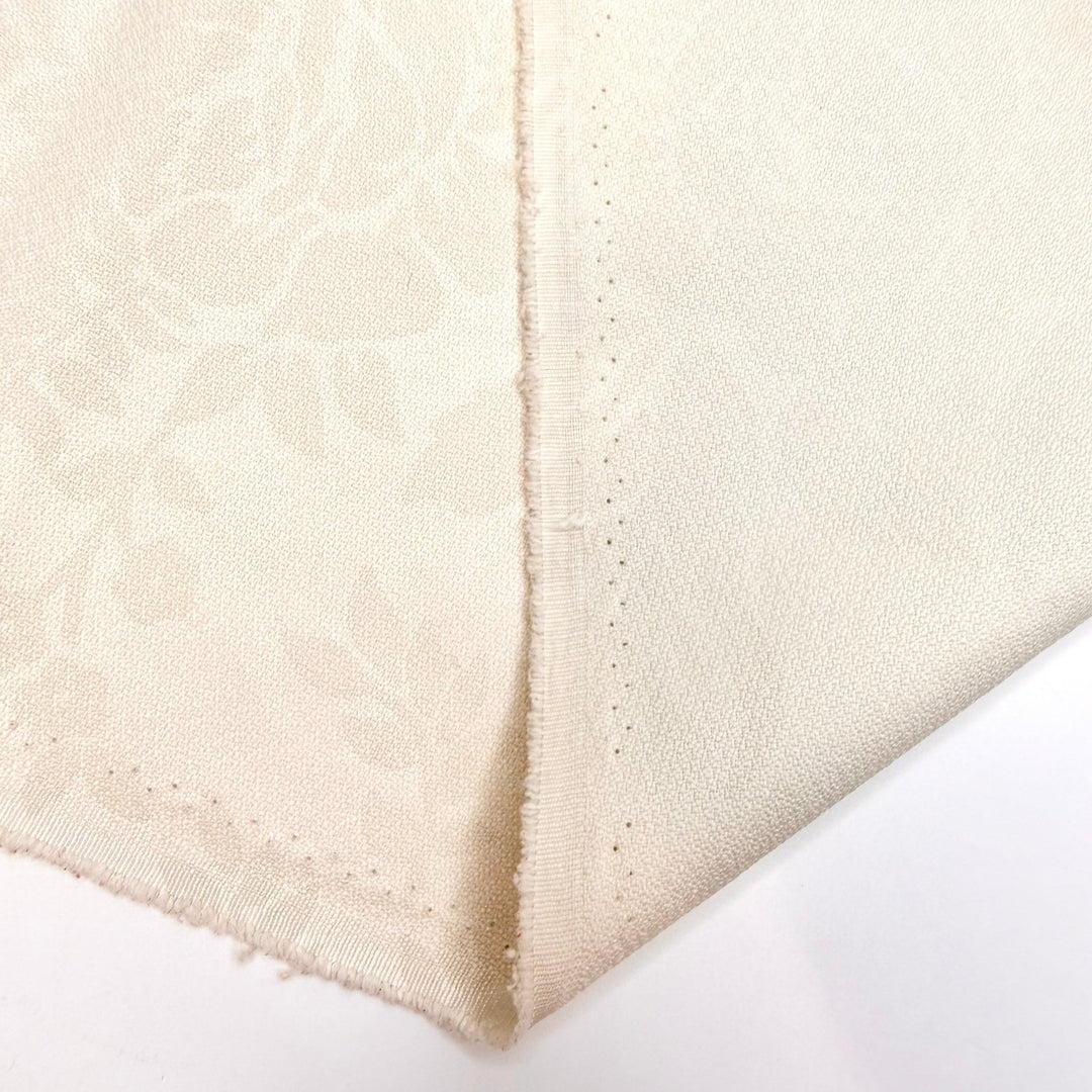 A Subtle Glance - Double Cloth Weave Polyester Blend Woven - Light Cream/Grey Floral - 2.5M Bundle - True Deadstock fabric Fabric by private - Sustainable Textile | FABCYCLE