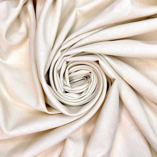 A Subtle Glance - Double Cloth Weave Polyester Blend Woven - Light Cream/Grey Floral - 2.5M Bundle - True Deadstock fabric Fabric by private - Sustainable Textile | FABCYCLE