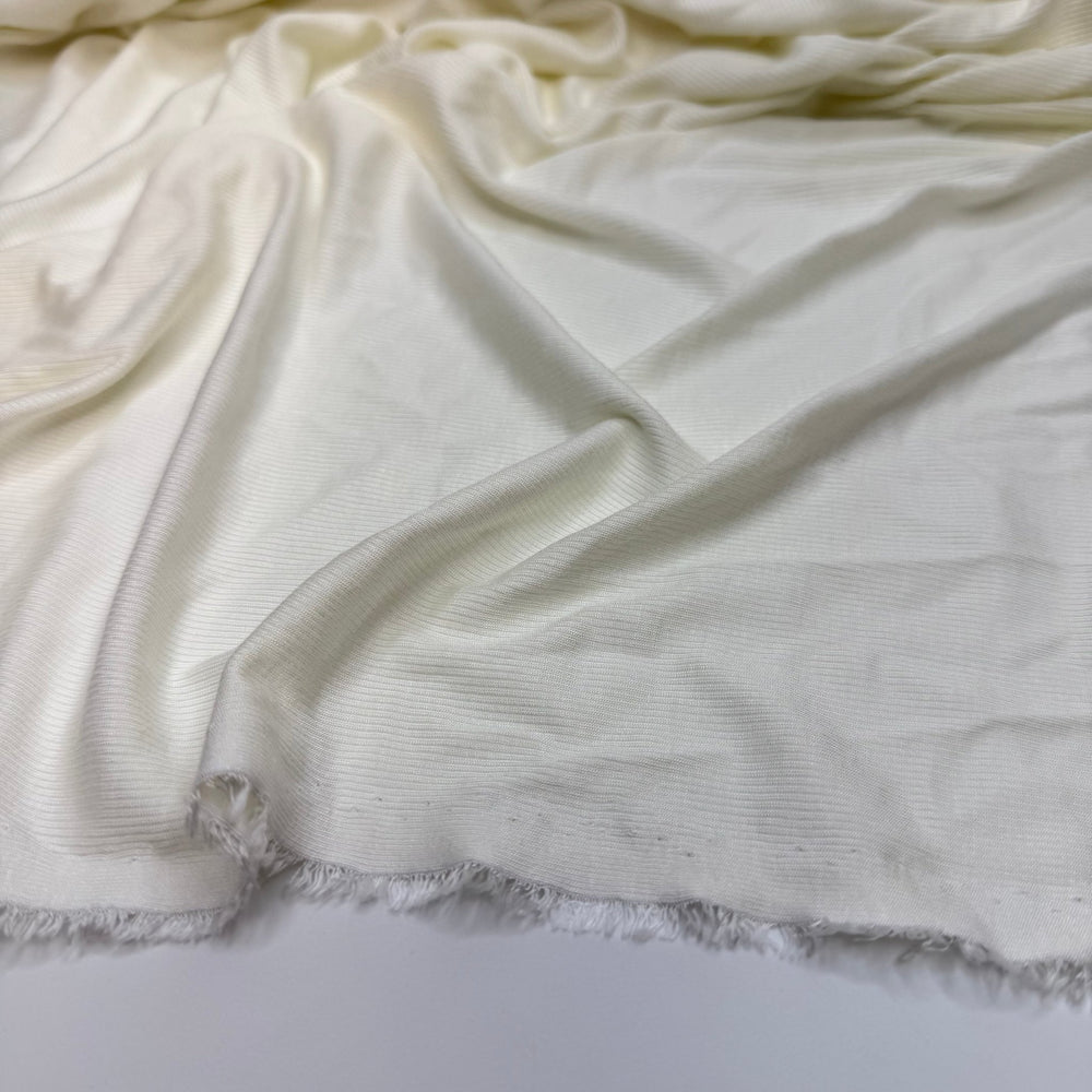 A Timeless - Rib Knit Modal Blend Knit - Off White - 2M Bundle - True Deadstock fabric Fabric by private - Sustainable Textile | FABCYCLE