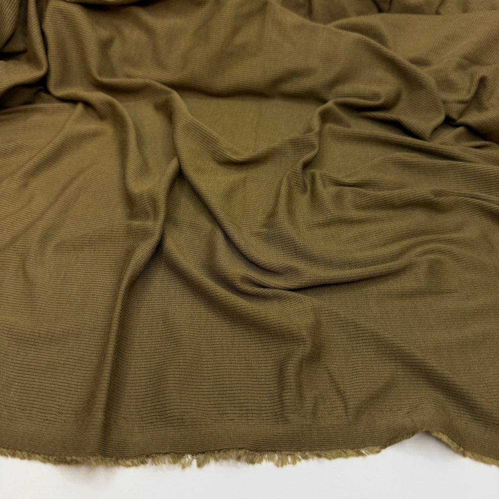 A Tradition - Rib Knit Modal Blend Knit - Olive Green - 2M Bundle - True Deadstock fabric Fabric by private - Sustainable Textile | FABCYCLE