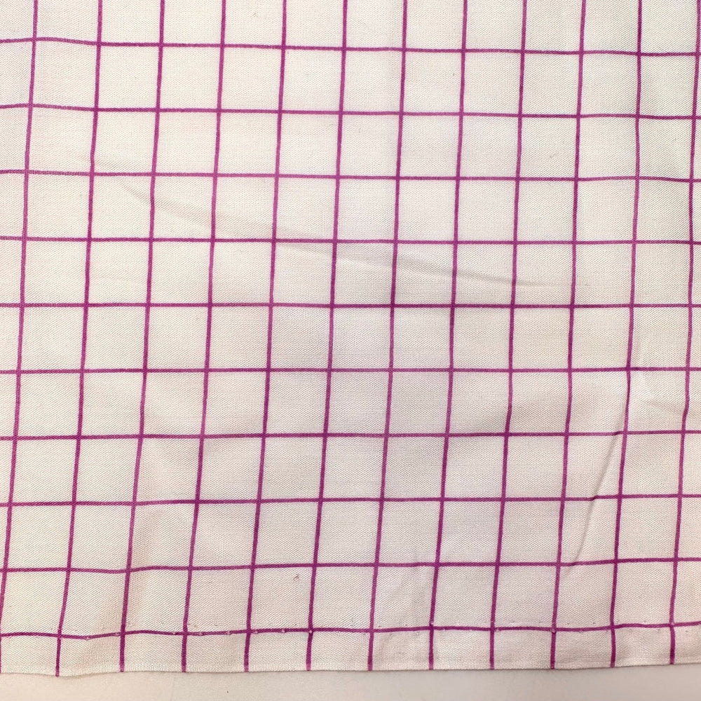 A Visit From OSHA - Vintage Polyester Blend Woven - Purple/White Plaid - 3.65M Bundle - True Deadstock fabric Fabric by private - Sustainable Textile | FABCYCLE