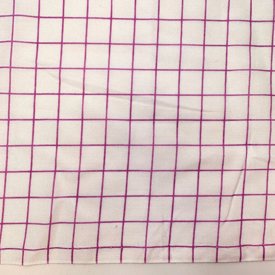 A Visit From OSHA - Vintage Polyester Blend Woven - Purple/White Plaid - 3.65M Bundle - True Deadstock fabric Fabric by private - Sustainable Textile | FABCYCLE