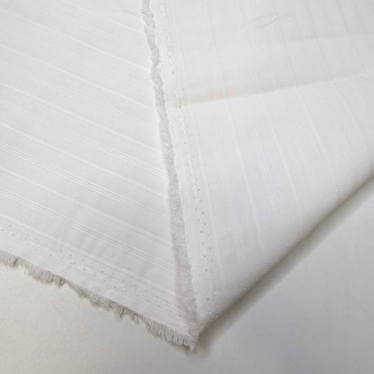 A Warm Spring Breeze - Nylon/Cotton Woven - White Stripes - 3M Bundle - True Deadstock fabric Fabric by private - Sustainable Textile | FABCYCLE