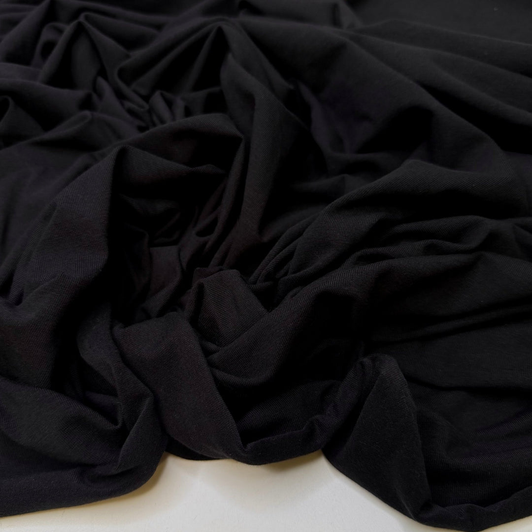 Absolute Zero - Jersey Natural Blend Knit - Black - 0.8M Bundle - True Deadstock fabric Fabric by private - Sustainable Textile | FABCYCLE