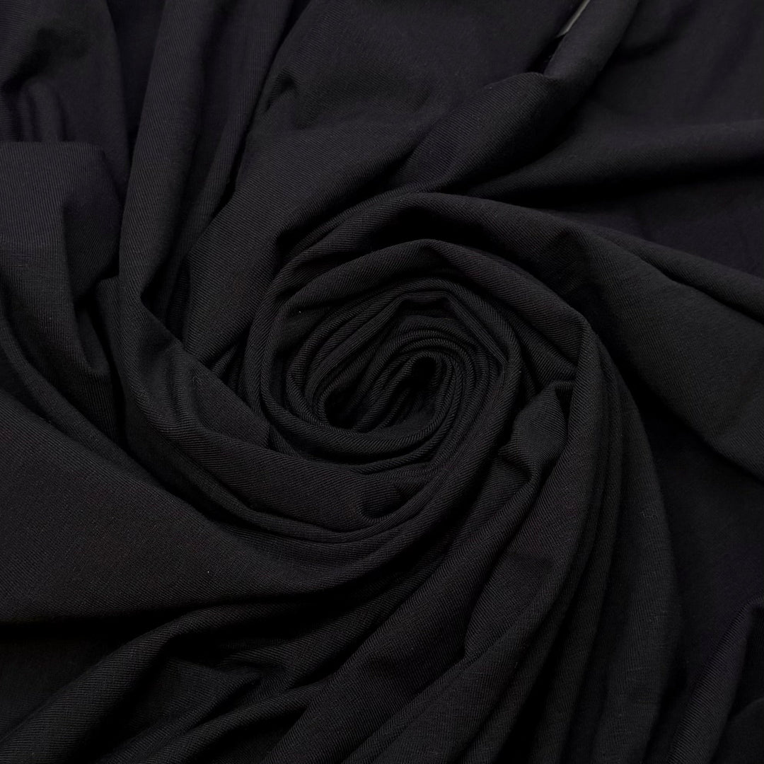 Absolute Zero - Jersey Natural Blend Knit - Black - 0.8M Bundle - True Deadstock fabric Fabric by private - Sustainable Textile | FABCYCLE