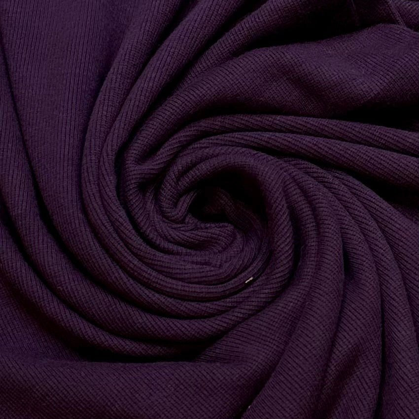 Acai Bowl - Tubular Rib Knit Natural Blend Knit - Dark Purple - 3M Bundle - True Deadstock fabric Fabric by private - Sustainable Textile | FABCYCLE