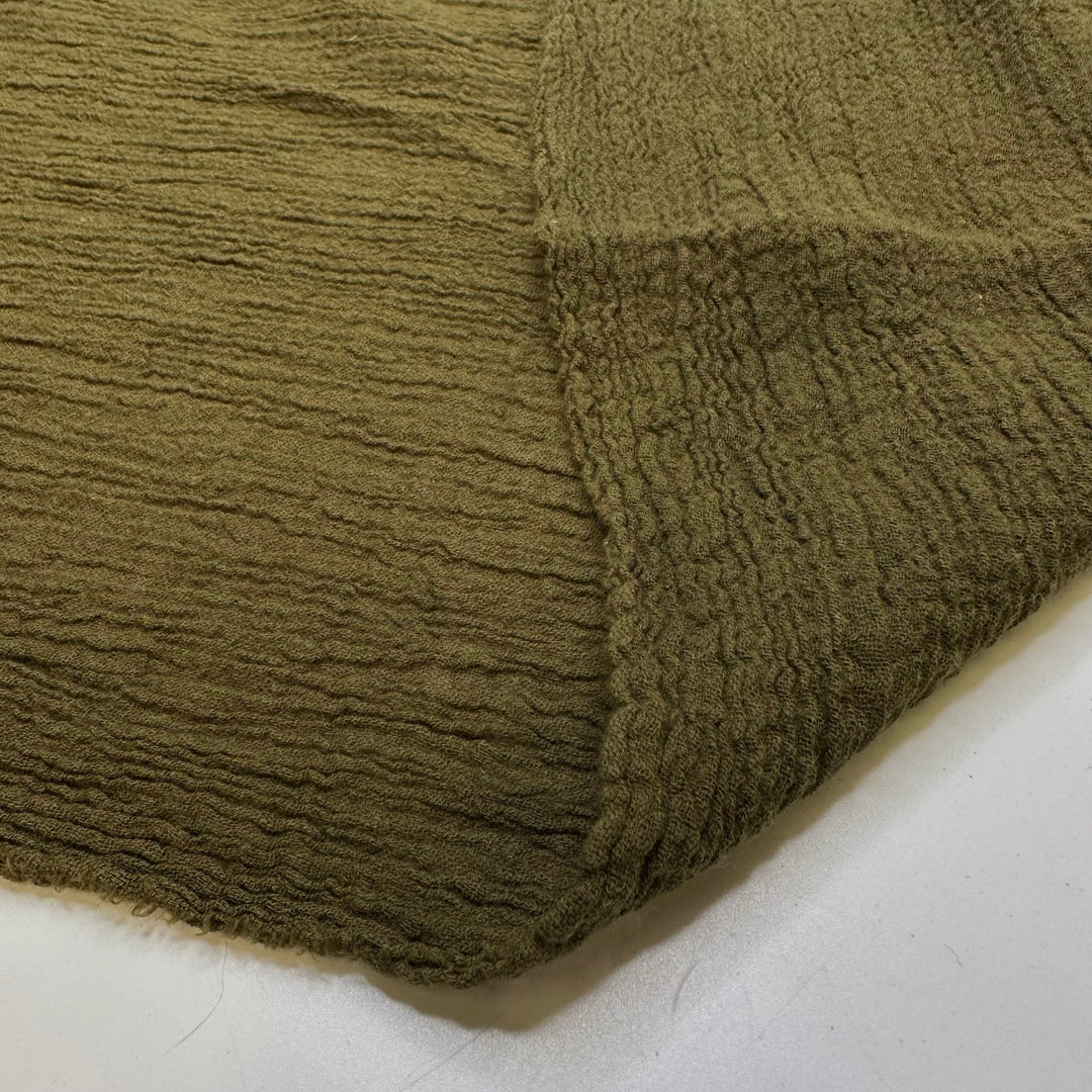 Accomplishing Your Goals - Crinkle Cotton Blend Woven - Dark Green - 2.6M Bundle - True Deadstock fabric Fabric by private - Sustainable Textile | FABCYCLE