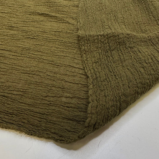 Accomplishing Your Goals - Crinkle Cotton Blend Woven - Dark Green - 2.6M Bundle - True Deadstock fabric Fabric by private - Sustainable Textile | FABCYCLE