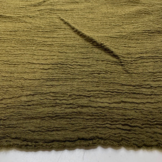 Accomplishing Your Goals - Crinkle Cotton Blend Woven - Dark Green - 2.6M Bundle - True Deadstock fabric Fabric by private - Sustainable Textile | FABCYCLE
