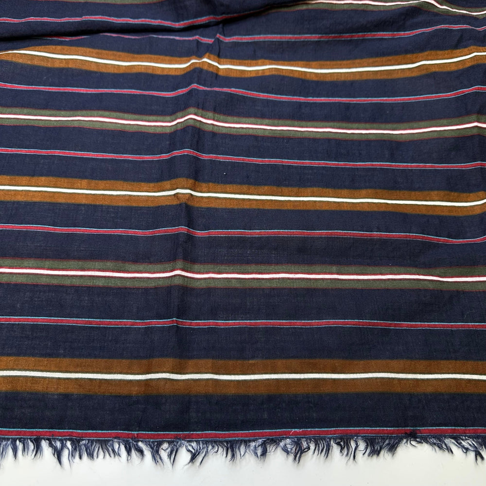 Acoustic Version - Gauze Cotton Woven - Navy Multi Stripes - 1.7M Bundle - True Deadstock fabric Fabric by private - Sustainable Textile | FABCYCLE