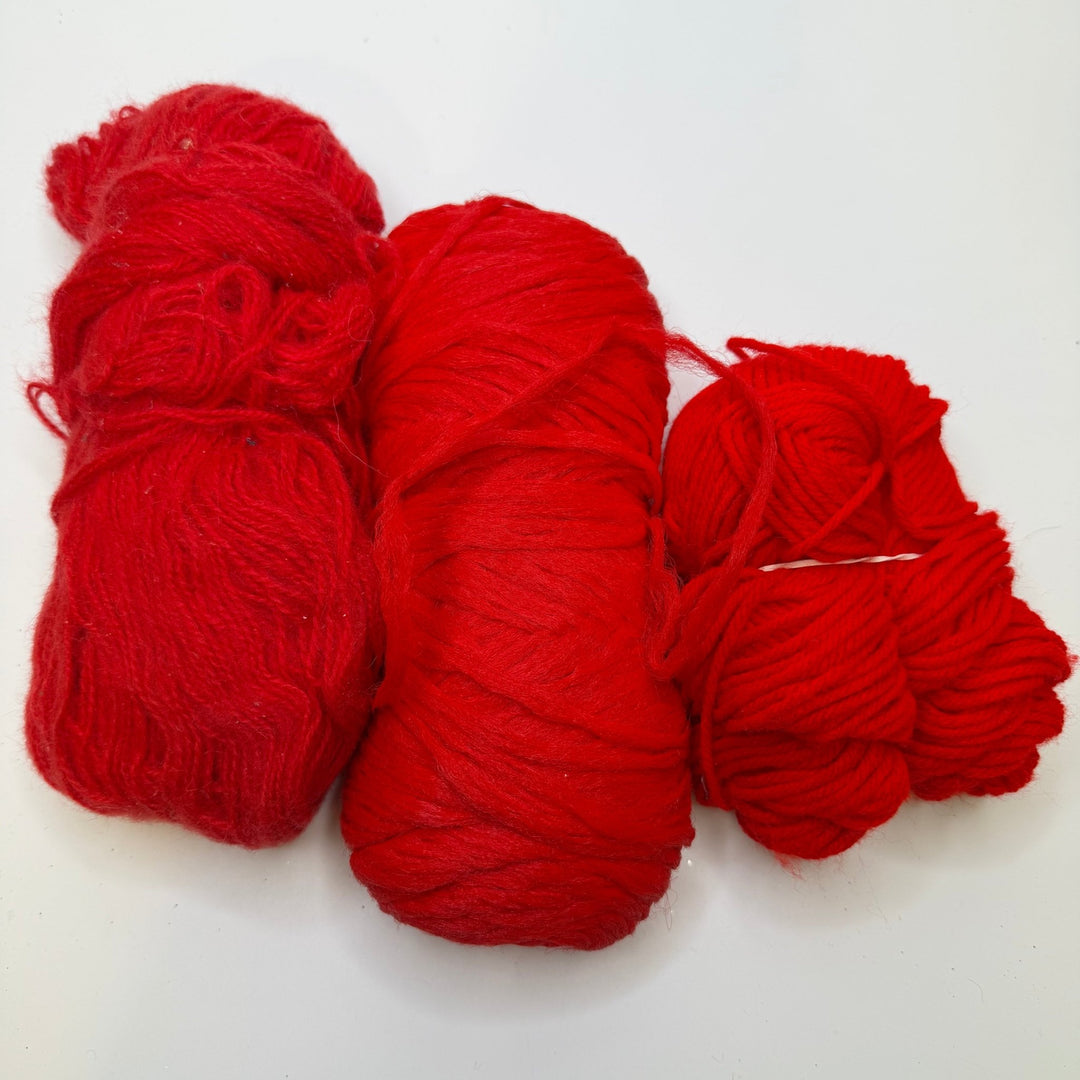Acrylic, Cotton and Wool blend Yarn - Red - 3 Pack - True Deadstock supplies Fabric by private - Sustainable Textile | FABCYCLE
