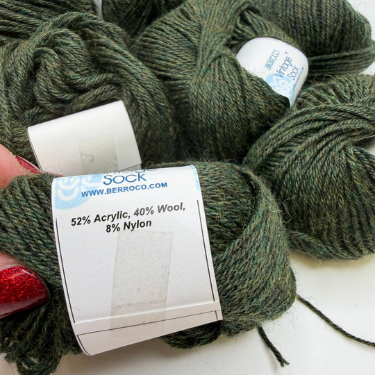 Acrylic Wool Blend Yarn - Dark Green - 7 Pack - True Deadstock supplies Fabric by private - Sustainable Textile | FABCYCLE