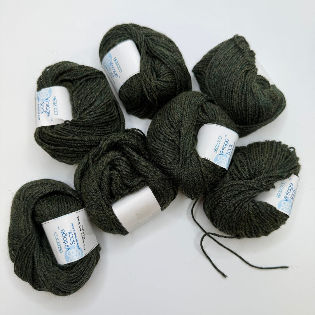 Acrylic Wool Blend Yarn - Dark Green - 7 Pack - True Deadstock supplies Fabric by private - Sustainable Textile | FABCYCLE