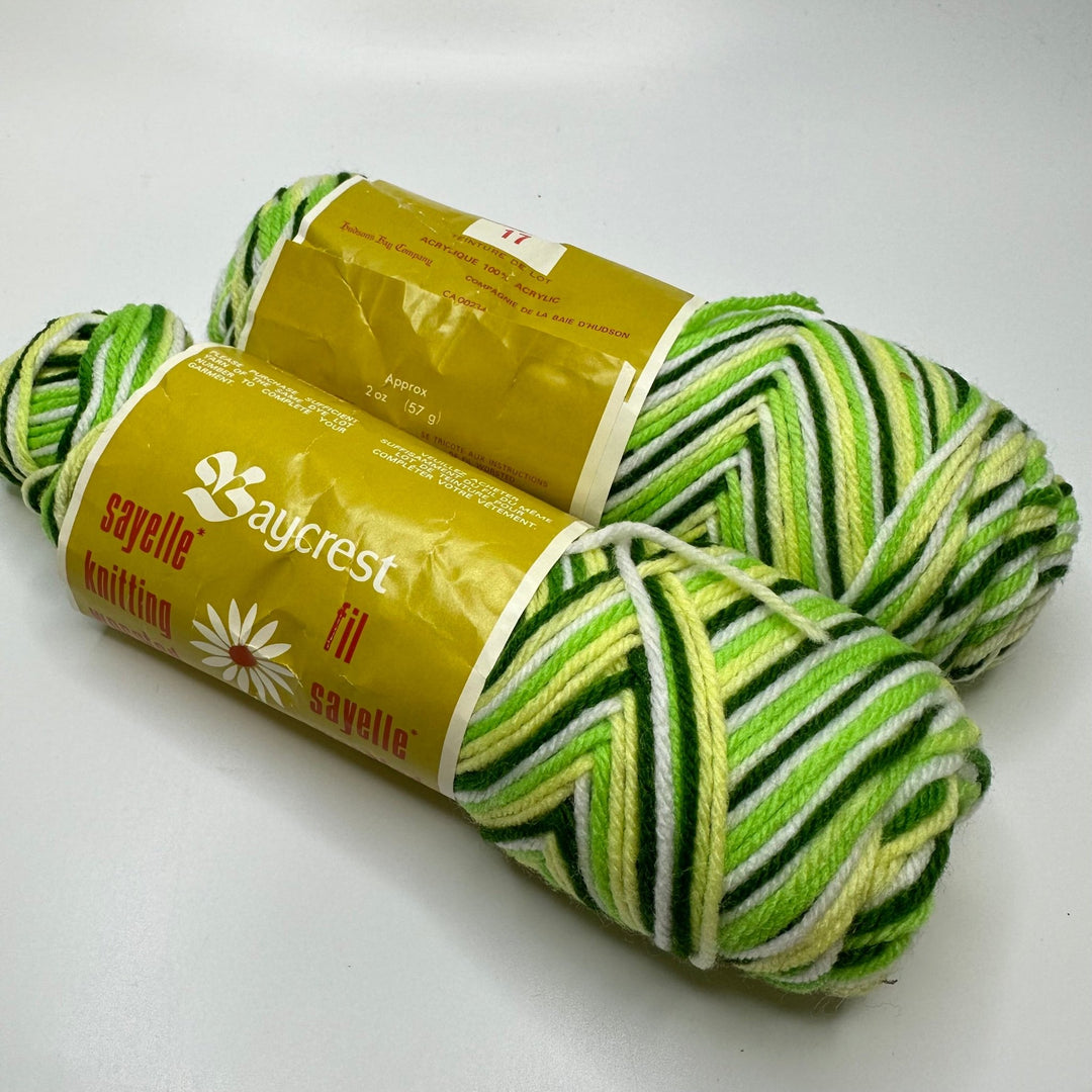 Acrylic Worsted Yarn - Green/Yellow - 2 Pack - True Deadstock supplies Fabric by private - Sustainable Textile | FABCYCLE