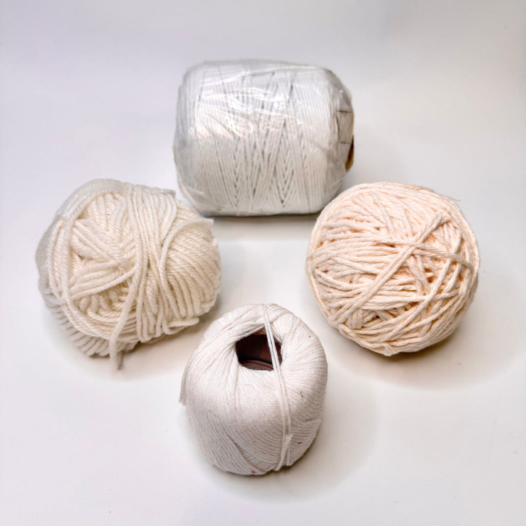 Acrylic/Cotton/Polyester Yarn - White/Cream - 4 Pack - True Deadstock supplies Fabric by private - Sustainable Textile | FABCYCLE