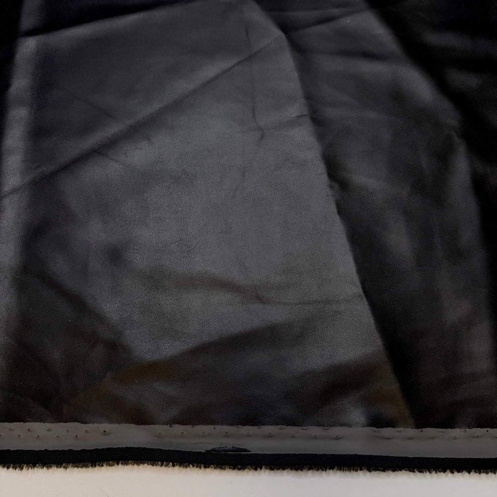 Activated Charcoal Ice Cream - Water Resistant Pleather Polyester Backing PU Knit - Black - Bundles - True Deadstock fabric Fabric by private - Sustainable Textile | FABCYCLE