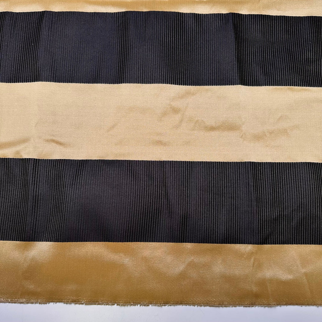 Add Garland To The Banister - Taffeta Polyester Blend Woven - Gold/Black Stripes - 1.1M Bundle - True Deadstock fabric Fabric by private - Sustainable Textile | FABCYCLE