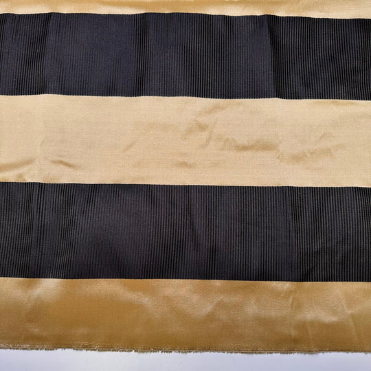 Add Garland To The Banister - Taffeta Polyester Blend Woven - Gold/Black Stripes - 1.1M Bundle - True Deadstock fabric Fabric by private - Sustainable Textile | FABCYCLE