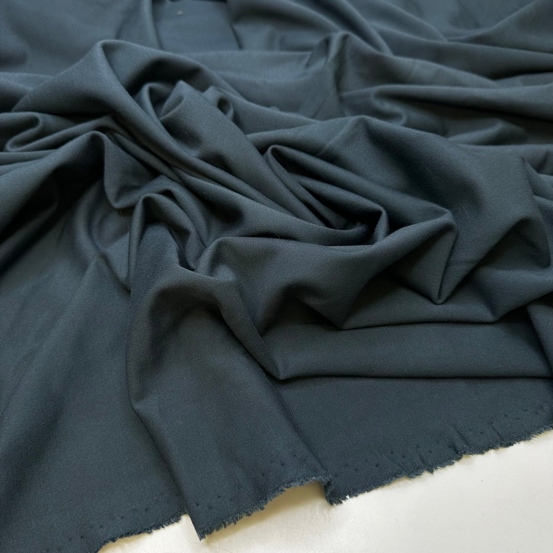 Adding Elastic To The Waistband - Poly/Cotton Knit - Dark Teal - 0.85M Bundle - True Deadstock fabric Fabric by private - Sustainable Textile | FABCYCLE