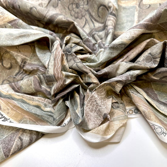 Admiring The Architecture - Vintage Cotton Woven - Grey Multi Abstract - 1.9M Bundle - True Deadstock fabric Fabric by private - Sustainable Textile | FABCYCLE