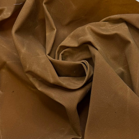 Adobo - Waxed Twill Weave Cotton Woven - Dark Beige - 0.48M Bundle - True Deadstock fabric Fabric by private - Sustainable Textile | FABCYCLE