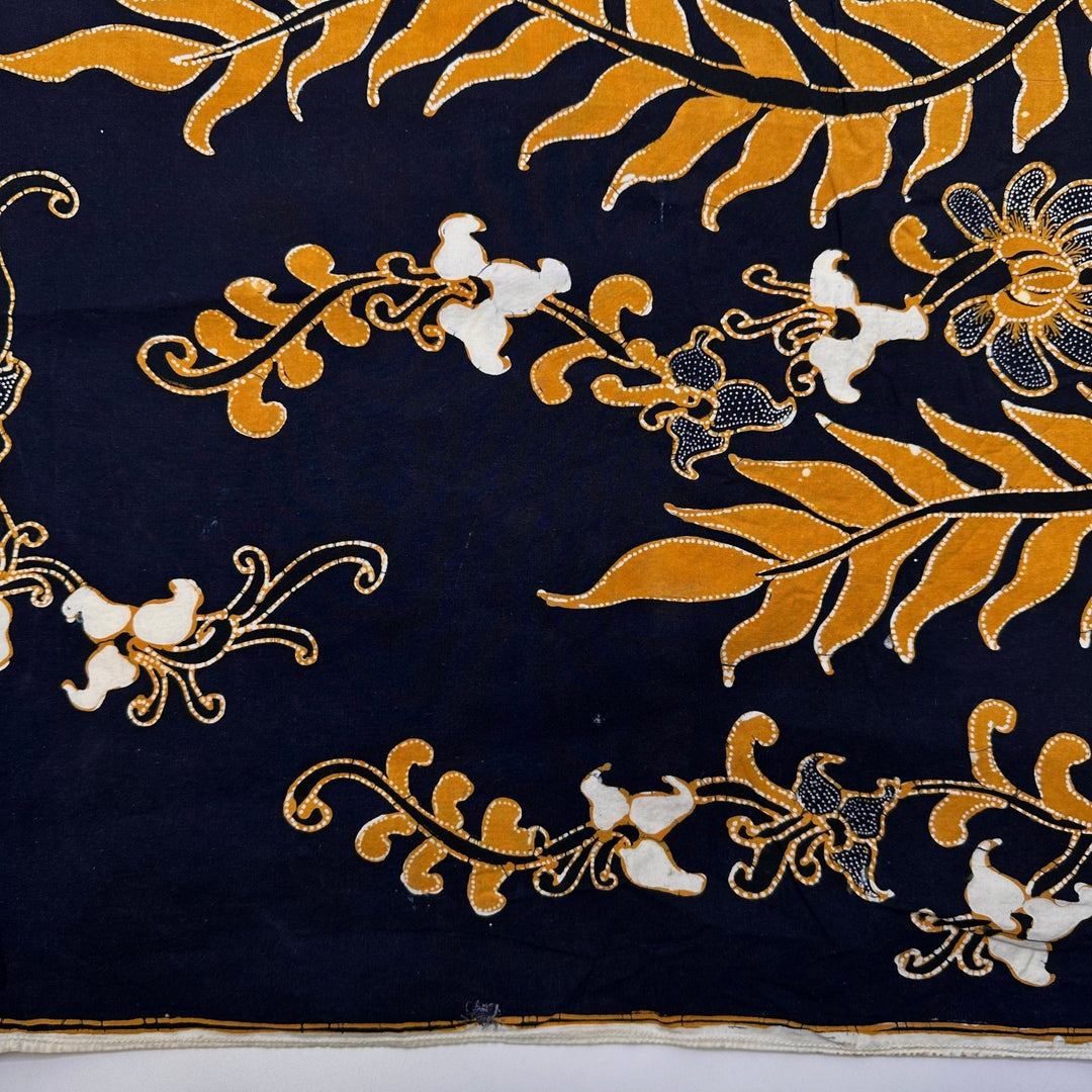 Adulting - Batik Cotton Woven - Dark Navy/Yellow Floral - 2.15M Bundle - True Deadstock fabric Fabric by private - Sustainable Textile | FABCYCLE